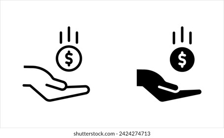 Cashback Line-Symbol gesetzt, Geld zurückgeben, Geld senden oder empfangen Vorzeichen. Vektor-Illustration auf weißem Hintergrund