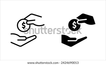 Cashback line icon set, return money, Send or receive money sign. vector illustration on white background