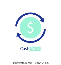 Cashback logo icon. Modern flat style vector illustration.