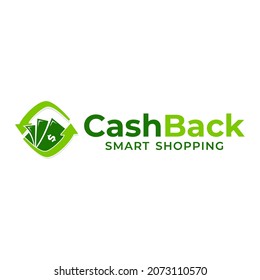 Cashback Logo Vector Design. Money Logo Template. Business And Finance Icon. Money With Arrows. Currency. Financial Support.