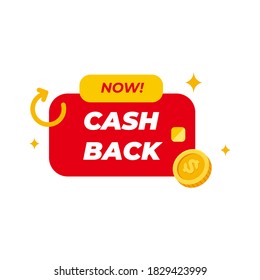 Cashback-Treueprogramm-Konzept Kredit- oder Debitkarte mit zurückgegebenen Münzen auf das Bankkonto. Kostenerstattungsdesign. Bonusrückzahlungssymbol, Vektorgrafik