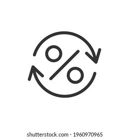 Cashback minimal line icon. Web stroke symbol design. Cashback sign isolated on a white background. Premium line icon.