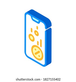 cashback mobile app isometrische Symbol Vektorgrafik. cashback mobile app-Zeichen. einzelne Symbolillustration
