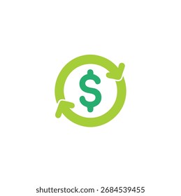 Icono de Vector de devolución y cambio de dinero. Conversión de divisas y símbolo de Vector de reembolso.