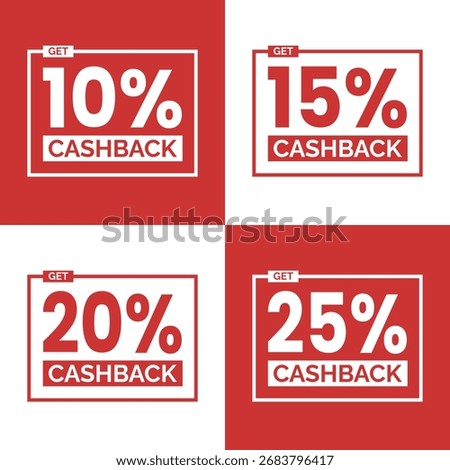 Cashback Offer Banners Set in Red and White Design