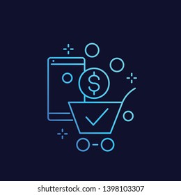 cashback offer, line vector icon