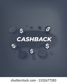 cashback offer, vector design, dark version
