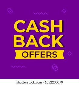 Cashback ofrece un vector de banner web de icono de etiqueta