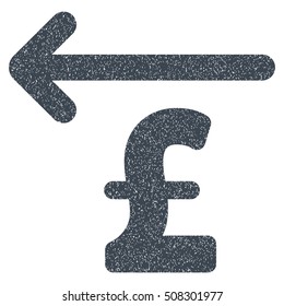 Cashback Pound grainy textured icon for overlay watermark stamps. Flat symbol with dust texture. Dotted vector smooth blue ink rubber seal stamp with grunge design on a white background.