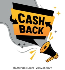 Cashback Promotion Banner with Megaphone and Bold Typography