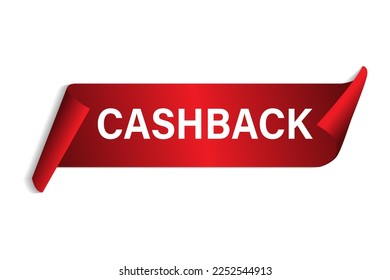Cashback cinta vectorial roja aislada en fondo blanco