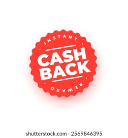 cashback refund offer sticker template design vector