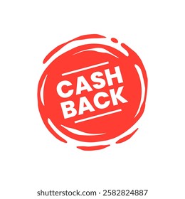 Cashback refund offer sticker template vector design