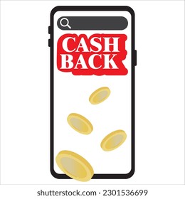 Cashback, return, benefit of buying funds icon, vector, illustration, symbol