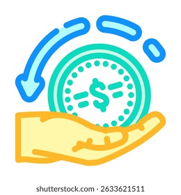 cashback recompensa programa afiliado ícone de cor vetor. cashback recompensa programa afiliado sinal. símbolo isolado ilustração