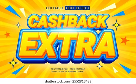 Cashback sale extra 3d editable text effect promotion template