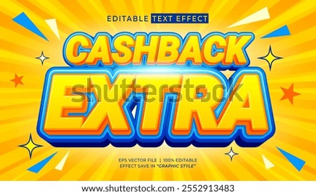Cashback sale extra 3d editable text effect promotion template
