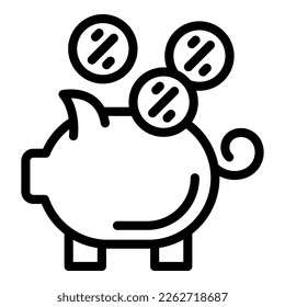 Cashback service piggybank icon outline vector. Cash back money. Pay refund