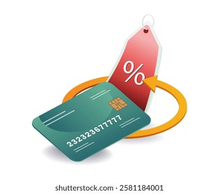 Cashback shopping discount concept illustration