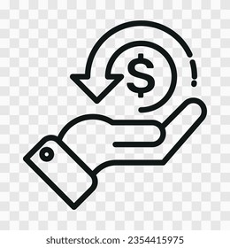 cashback vector icon arrow money