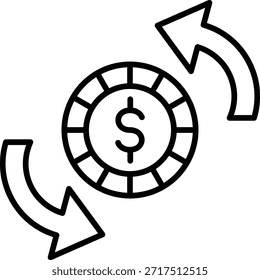 Icono de Vector de devolución de dinero. Se puede utilizar para aplicaciones de impresión, móviles y de Web.