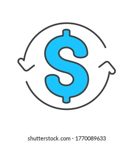 Cashback Vector Icon. Round arrows