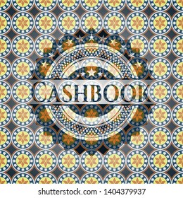 Cashbook arabesque style badge. arabic decoration.