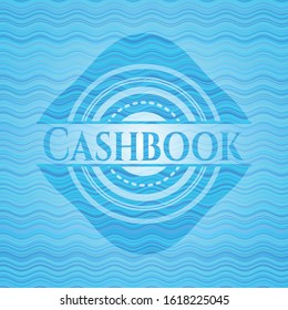 Cashbook water wave concept style badge. Vector Illustration. Detailed.