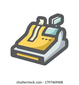 Cashbox. Cash machine Vector icon Cartoon illustration.