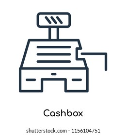Cashbox icon vector isolated on white background, Cashbox transparent sign , thin symbols or lined elements in outline style