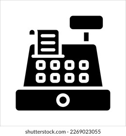 Cashbox line icon. Counter cash register payment. Cashier concept. Vector illustration on white background