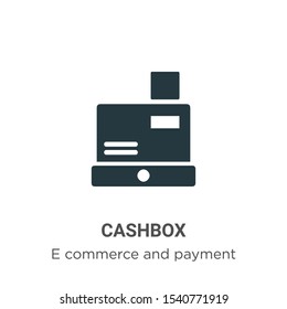 Cashbox vector icon on white background. Flat vector cashbox icon symbol sign from modern e commerce and payment collection for mobile concept and web apps design.