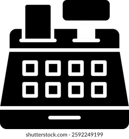 Cashbox Vector for Secure Money Storage. Financial security icon, business cash register, locked cash storage symbol