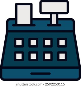 Cashbox Vector for Secure Money Storage. Financial security icon, business cash register, locked cash storage symbol