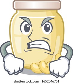 Cashew butter cartoon character style having angry face