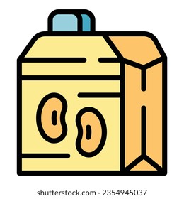 Cashew drink icon outline vector. Vegetable milk. Vegan food color flat