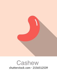 Cashew flat icon, vector illustration