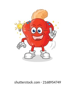 the cashew fruit got an idea cartoon. mascot vector
