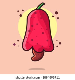 cashew fruit isolated cartoon vector illustration in flat style