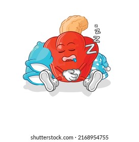 the cashew fruit sleeping character. cartoon mascot vector