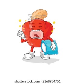 the cashew fruit yawn character. cartoon mascot vector