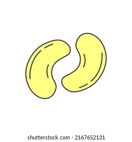 Cashew icon in color, isolated on white background 