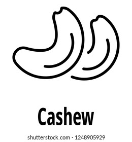 Cashew icon. Outline cashew vector icon for web design isolated on white background