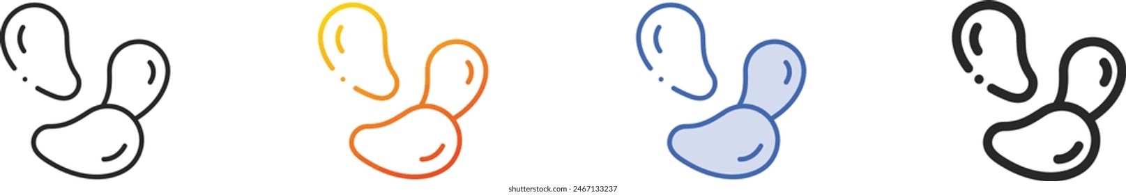 cashew icon.Thin Linear, Gradient, Blue Stroke and bold Style Design Isolated On White Background