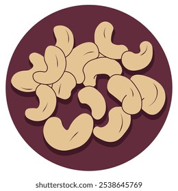 Cashew kernels pile. Vector design of a small heap of Cashew Nuts.