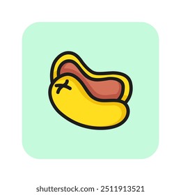 Cashew line icon. Nut, crunchy, tasty, shell. Nature concept. Vector illustration can be used for topics like nature, food, diet, healthy eating, food market