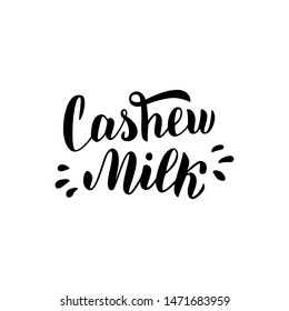 Cashew milk text font. Trendy lettering logo. Package, sticker, banner design. Vector eps 10.