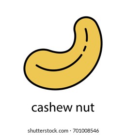 Cashew Nut Color Icon. Isolated Vector Illustration