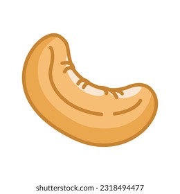 Nuez de cocote aislada en un fondo blanco. Ilustración vectorial en estilo de caricatura