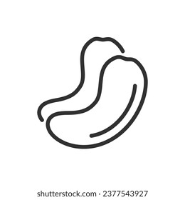 Cashew nut, linear icon. Line with editable stroke